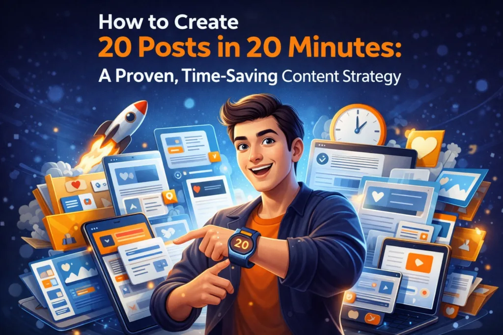 How to Create 20 Posts in 20 Minutes: A Proven, Time-Saving Content Strategy 1 How to Create 20 Posts in 20 Minutes